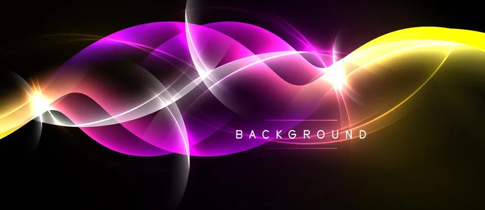 Abstract waves, vibrant colors, dynamic light effects. Background features Illustrazione stock