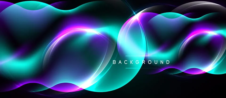 Abstract waves, vibrant colors, dynamic light effects. Background features Stock Illustration