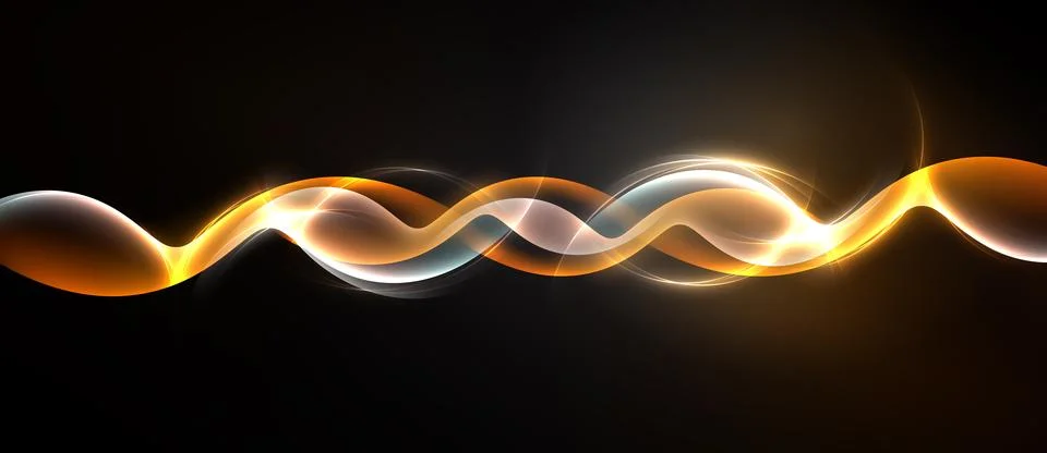 Abstract waves, vibrant colors, dynamic flow. Light reflects, creating smooth Stock Illustration