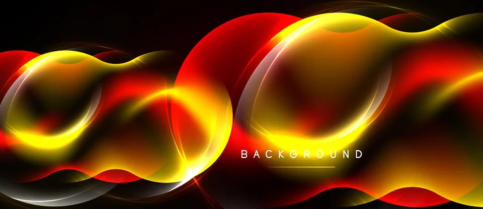 Abstract waves, vibrant colors, dynamic flow. Red, yellow, orange hues create Illustrazione stock