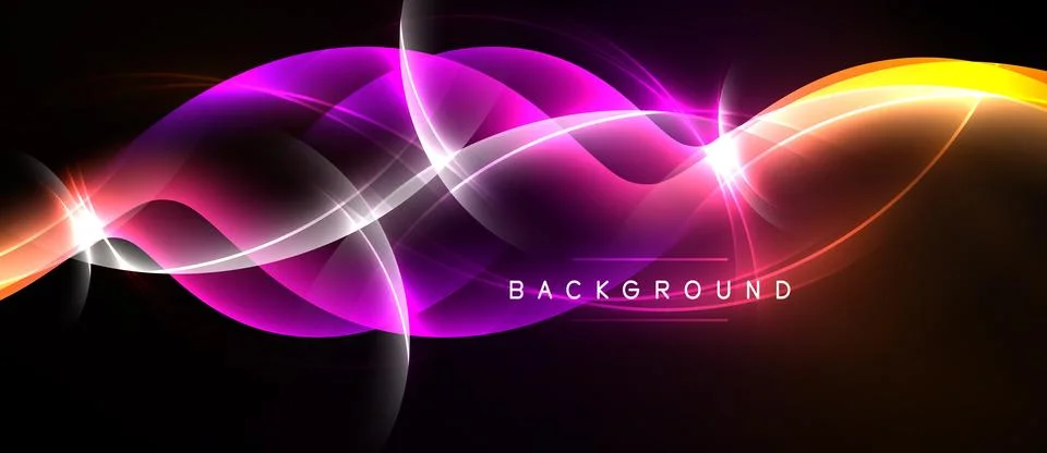 Abstract waves, vibrant colors, dynamic light effects. Background features Stock Illustration