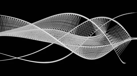 Abstract waves of white lines in flowing motion - graphic background (FULL HD) Stock Footage 62639819