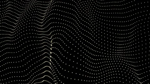 Abstract waves with white spots moving on a black background Stock Footage 112627271