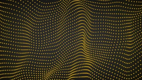 Abstract waves with yellow dots in movement on a gray background Stock Footage 111819687