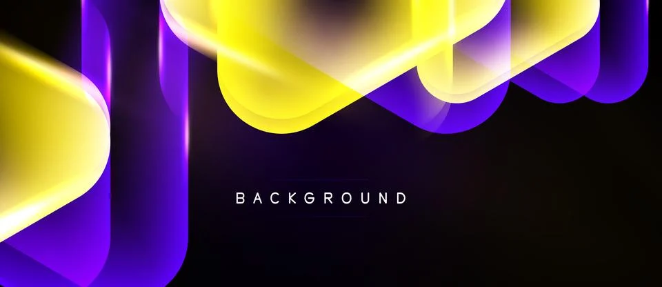 Abstract waves, yellow plus purple gradients. Modern design, dark background 스톡 일러스트