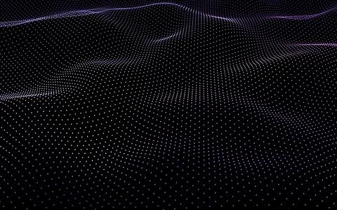 Abstract waving 3d particle technology Background. wave point fractal grid .. Stock Illustration
