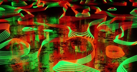 Abstract Waving Backdrop Blue And Red Blurred Animated Lines. Virtual Space E Stock Footage 149124378