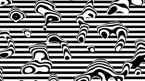 Abstract Waving black lines on white Background. Looping 4k animation of an Video stock 262479052