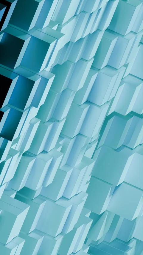Abstract waving blue geometric cubes background Stock Footage 319409064