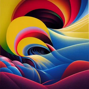 Abstract Waving Bright Multi Colors Background Stock Illustration