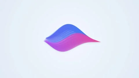 Abstract waving brush stroke with blue and pink gradients on white backgrou.. Stock Footage 341658544