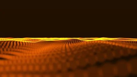 Abstract waving dots particle technology background design. Green color abs.. Illustrazione stock