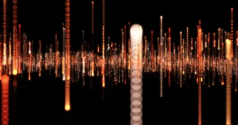 Abstract waving field of orange columns growing up and down on black backgro Stock Footage 263371501