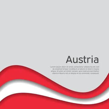 Abstract waving flag of austria. Austrian business booklet, flyer. Paper cut Stock Illustration