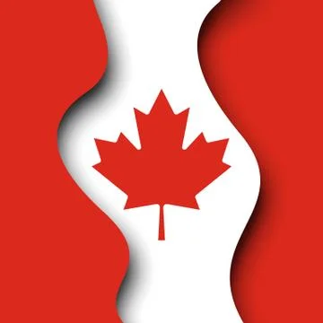 Abstract waving flag of canada. Creative background for design of poster Stock Illustration