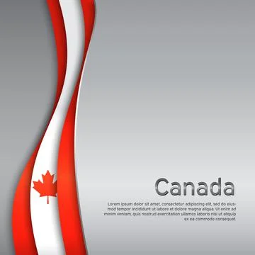 Abstract waving flag of canada. Creative metal background. Vector design. State Stock Illustration