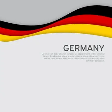 Abstract waving germany flag. Background for design cover, flyer. Paper cut Stock Illustration
