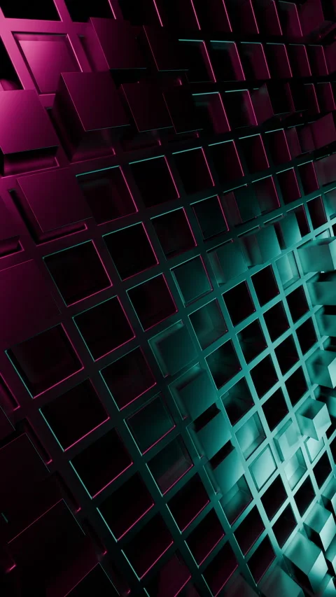 Abstract waving grid of cubes background Stock Footage 319410052