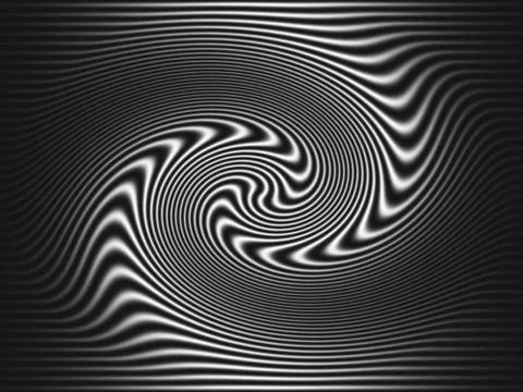 Abstract waving horizontal lines. Black and white op art background Stock Illustration