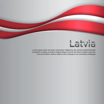 Abstract waving latvia flag. Creative metal background for design latvian Stock Illustration