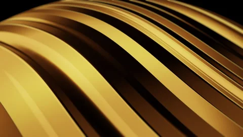 Abstract waving lines or stripes dynamic background. Rows rippling. Golden Video stock 158990131