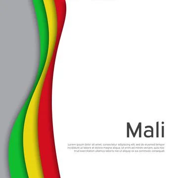 Abstract waving mali flag. State malian patriotic banner, cover, booklet, flyer Stock Illustration
