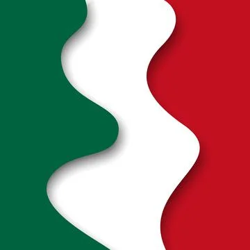 Abstract waving mexico flag. Creative background. Vector mexican flag. Banner Stock Illustration
