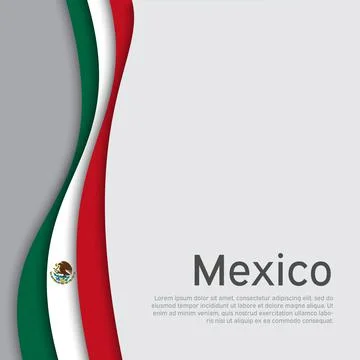 Abstract waving mexico flag. Creative background. Business flyer. Vector design Stock Illustration