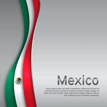 Abstract waving mexico flag. Creative metal background. Vector design. State Stock Illustration