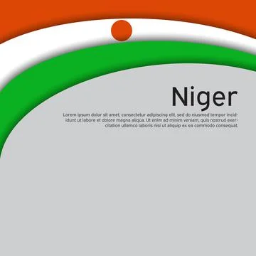 Abstract waving niger flag. Creative background. Vector tricolor design. Paper Stock Illustration