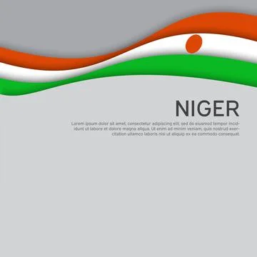 Abstract waving niger flag. Creative background. Vector tricolor design Stock Illustration