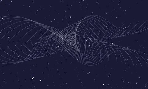 Abstract Waving Particle Technology Background Design. Stock Illustration