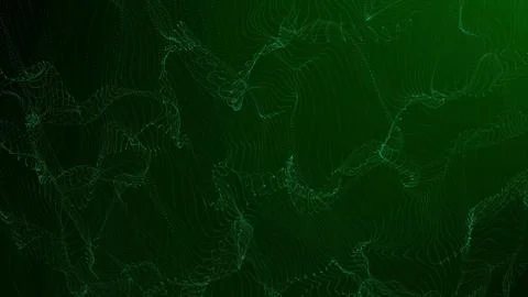 Abstract Waving Particle Technology Background Design. Abstract wave moving.. Stock Illustration