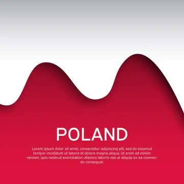 Abstract waving Poland flag. Creative background for polish design. Holiday card Stock Illustration