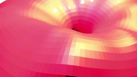 Abstract waving red low poly surface as ffantastic landscape in stylish low poly Stock Footage