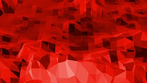 Abstract waving red low poly surface as unique background in stylish low poly Stock Footage