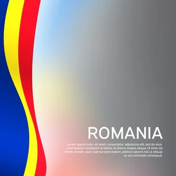 Abstract waving romania flag. Creative background for patriotic, festive card Stock Illustration