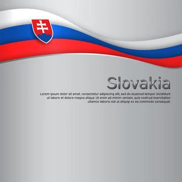 Abstract waving slovakia flag. State patriotic slovak cover, flyer. Creative Stock Illustration