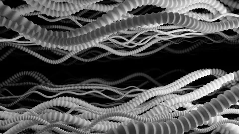 Abstract waving tentacles moving in darkness. Design Stock Footage 317848148
