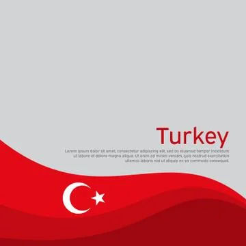 Abstract waving turkey flag. Creative design of patriotic Turkish holiday cards Stock Illustration