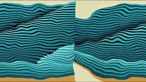 Abstract wavy 3d mesh on a blue background. Geometric Stock Footage 220123591