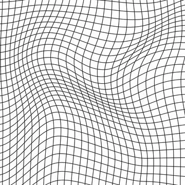 Abstract wavy 3d mesh on a white background. Geometric dynamic wave. 3D tec.. Stock Illustration
