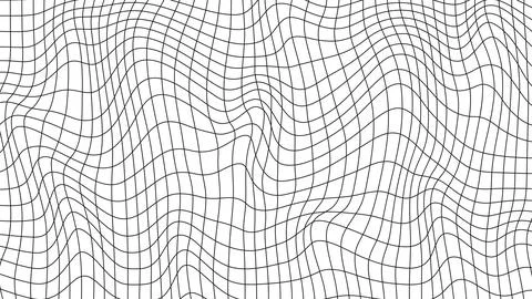 Abstract wavy 3d mesh on a white background. Geometric dynamic wave. 3D tec.. Stock Illustration
