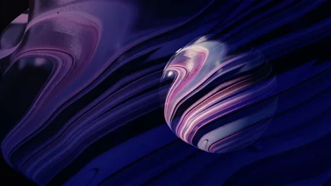 Abstract wavy background with 3d ball animation. Stock-Footage 196521282