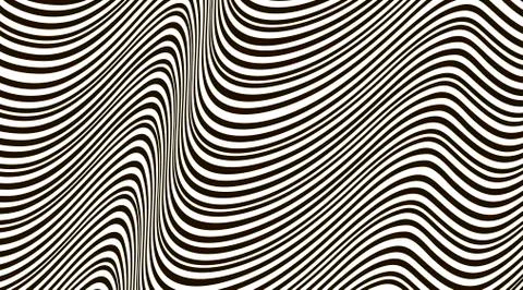 Abstract wavy background. Black and white pattern. Illustrazione stock