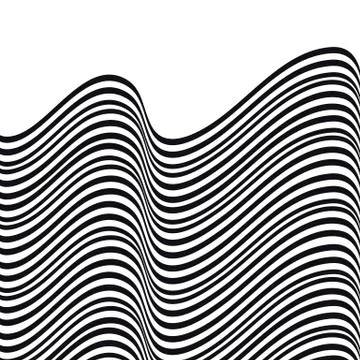 Abstract wavy background. Black and white pattern. Stock Illustration