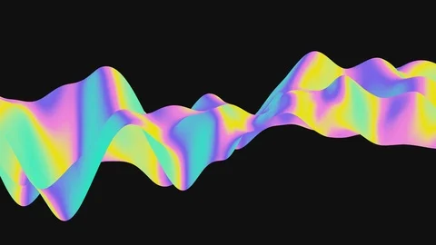 Abstract wavy background in bright green, yellow, violet and pink colors. Video stock 122296580