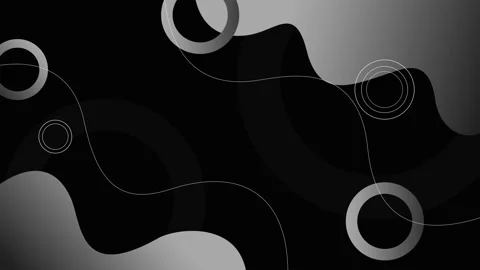 Abstract wavy background with circular ring elements and thin flowing lines.. Stock Footage 334763395