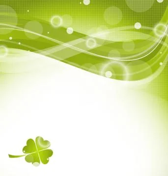 Abstract wavy background with clover for st. patrick's day Stock Illustration