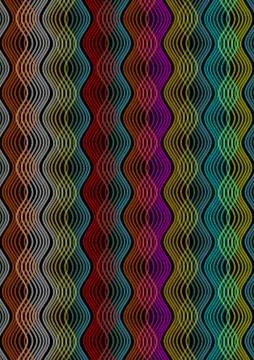 Abstract wavy background with colorful patterns on dark area. Stock Illustration